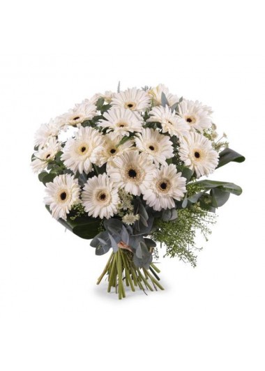 21 Beyaz Gerbera Buketi