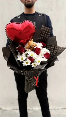 5 Gül Papatya Buket Balon Ayıcık Hediye