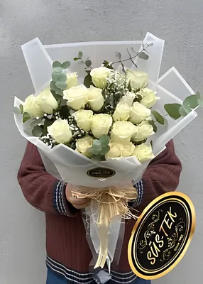 Beyaz Gül Buketi 21 Adet